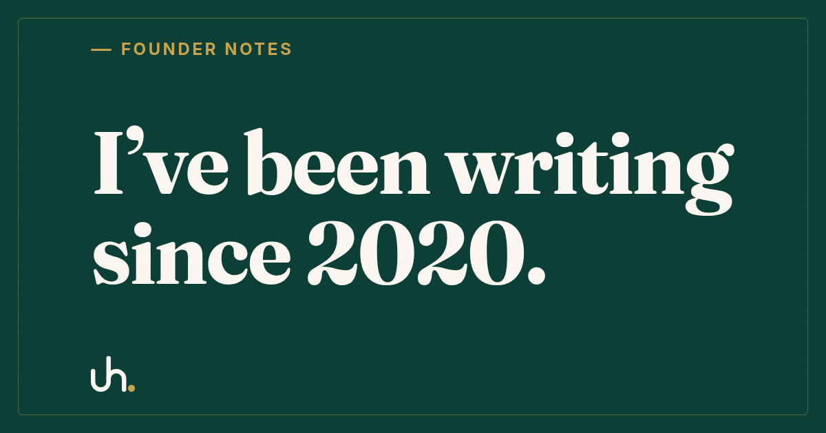 I’ve been writing since 2020.